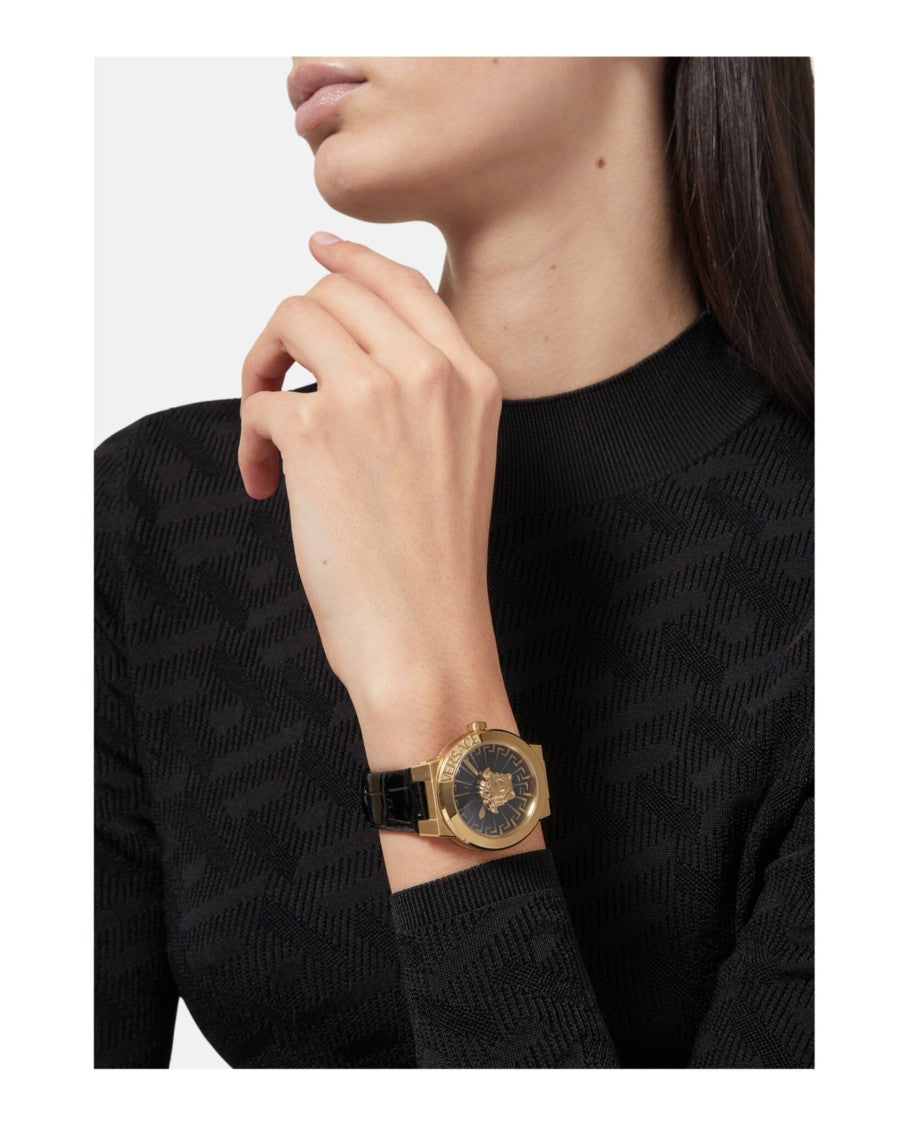 Versace Medusa Infinite Leather Watch With 38Mm Yellow Gold Case