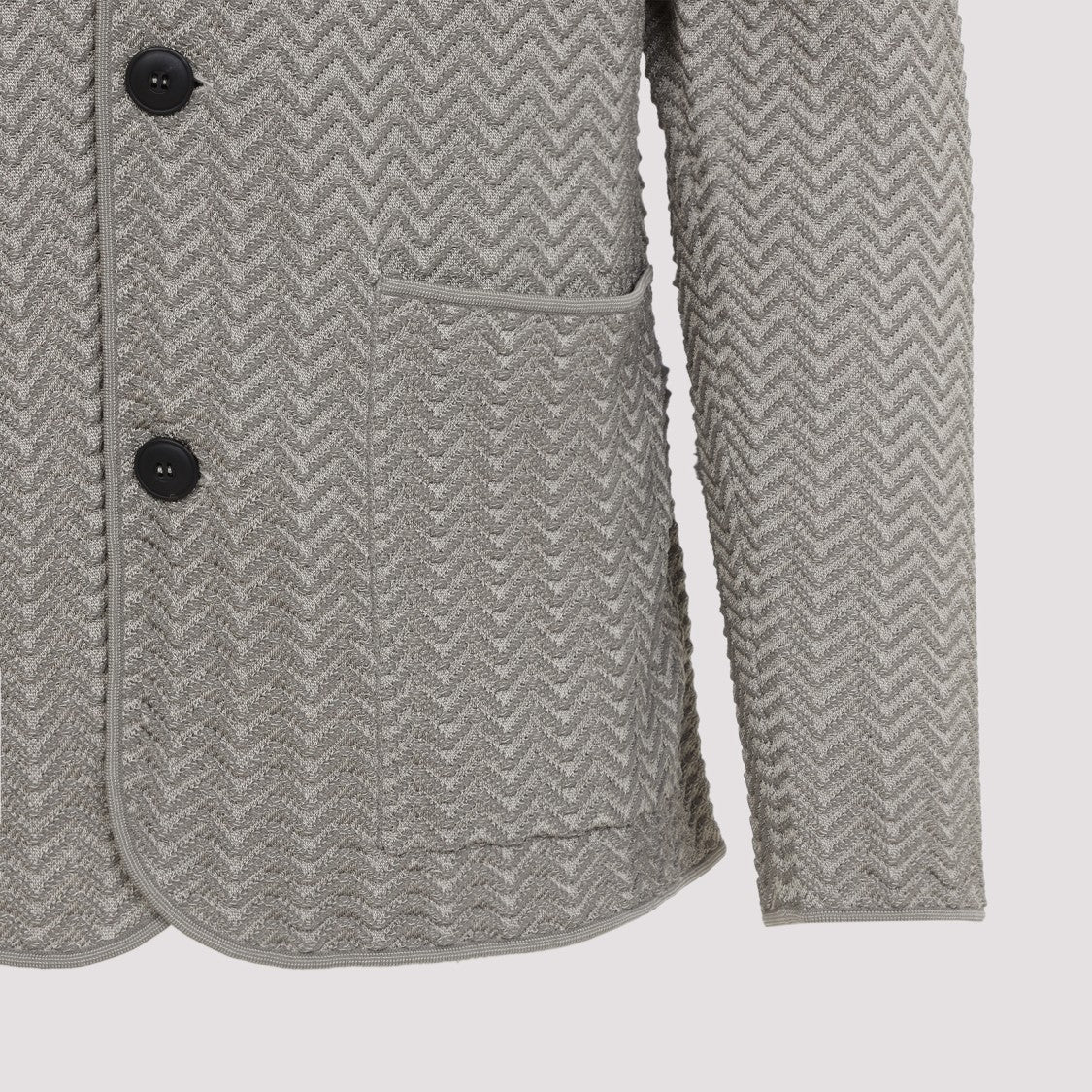 Giorgio Armani Chevron Pattern Blazer In Soft Neutral Tone