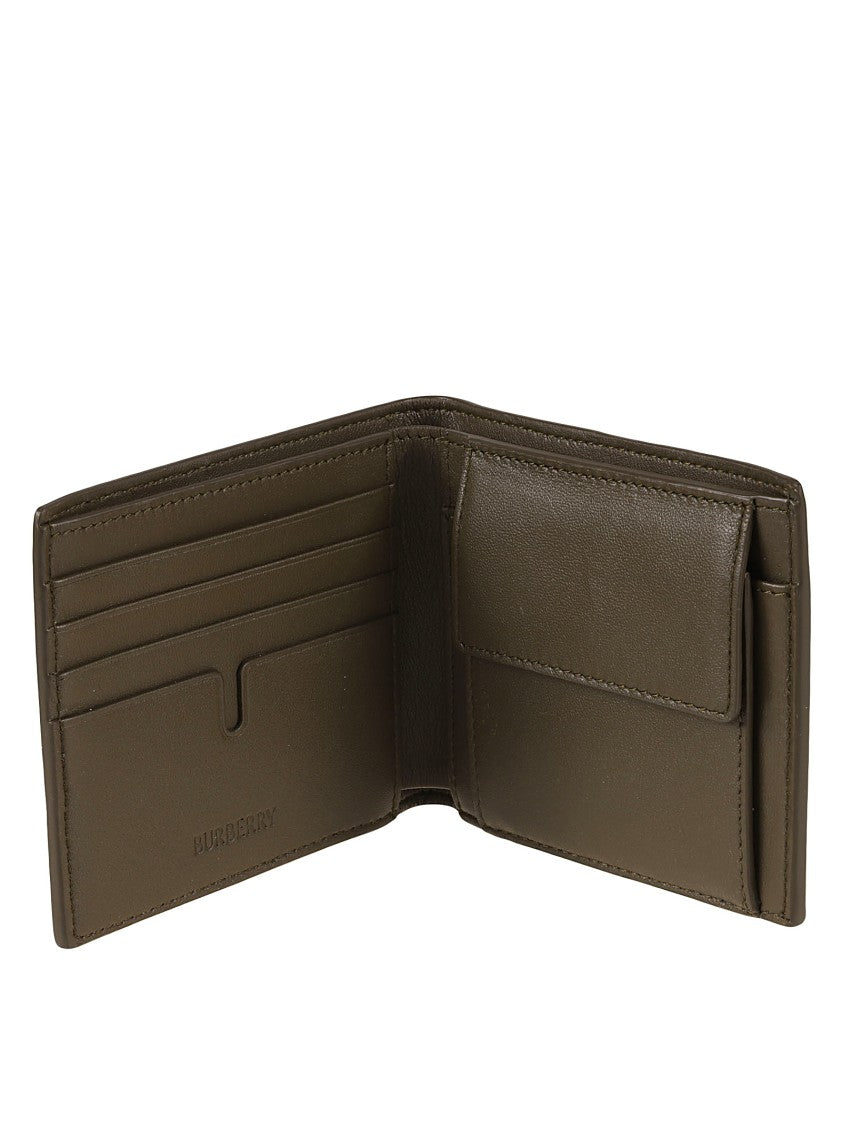 Burberry Classic Check Pattern Wallet With Smooth Finish
