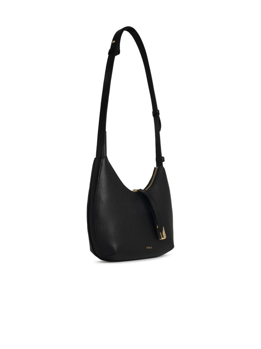 Furla 'Goccia' Black Leather Bag
