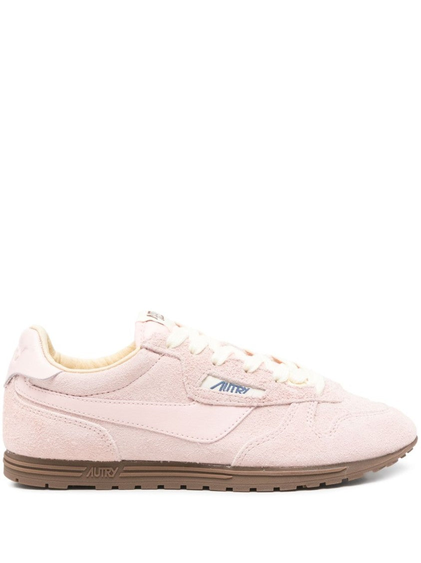 Autry Light Pink Appliqué Logo Rubber Sneakers