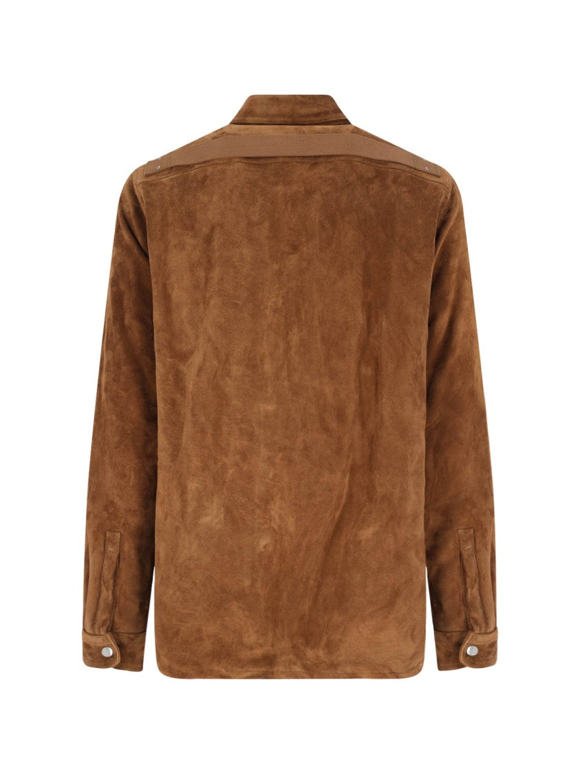 Rick Owens Suede Shirt Jacket – Brown