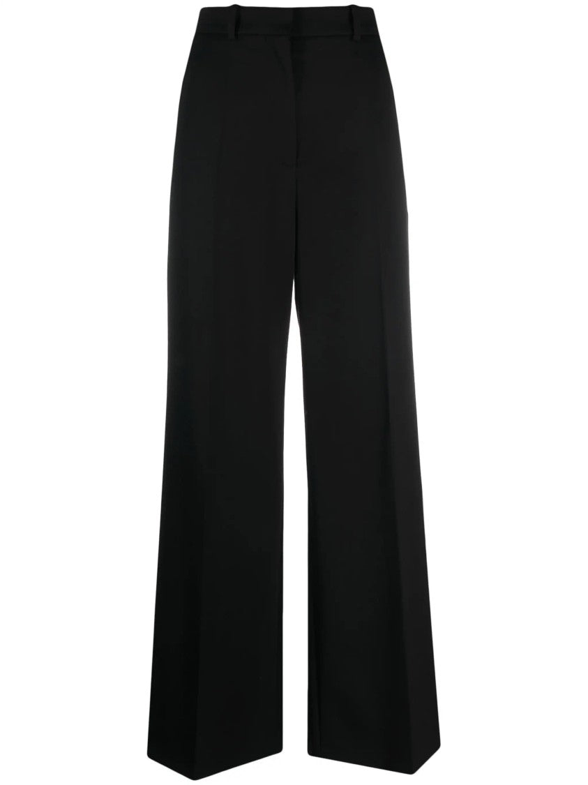 Lanvin Black High-Waisted Tailored Wool Wide-Leg Jeans
