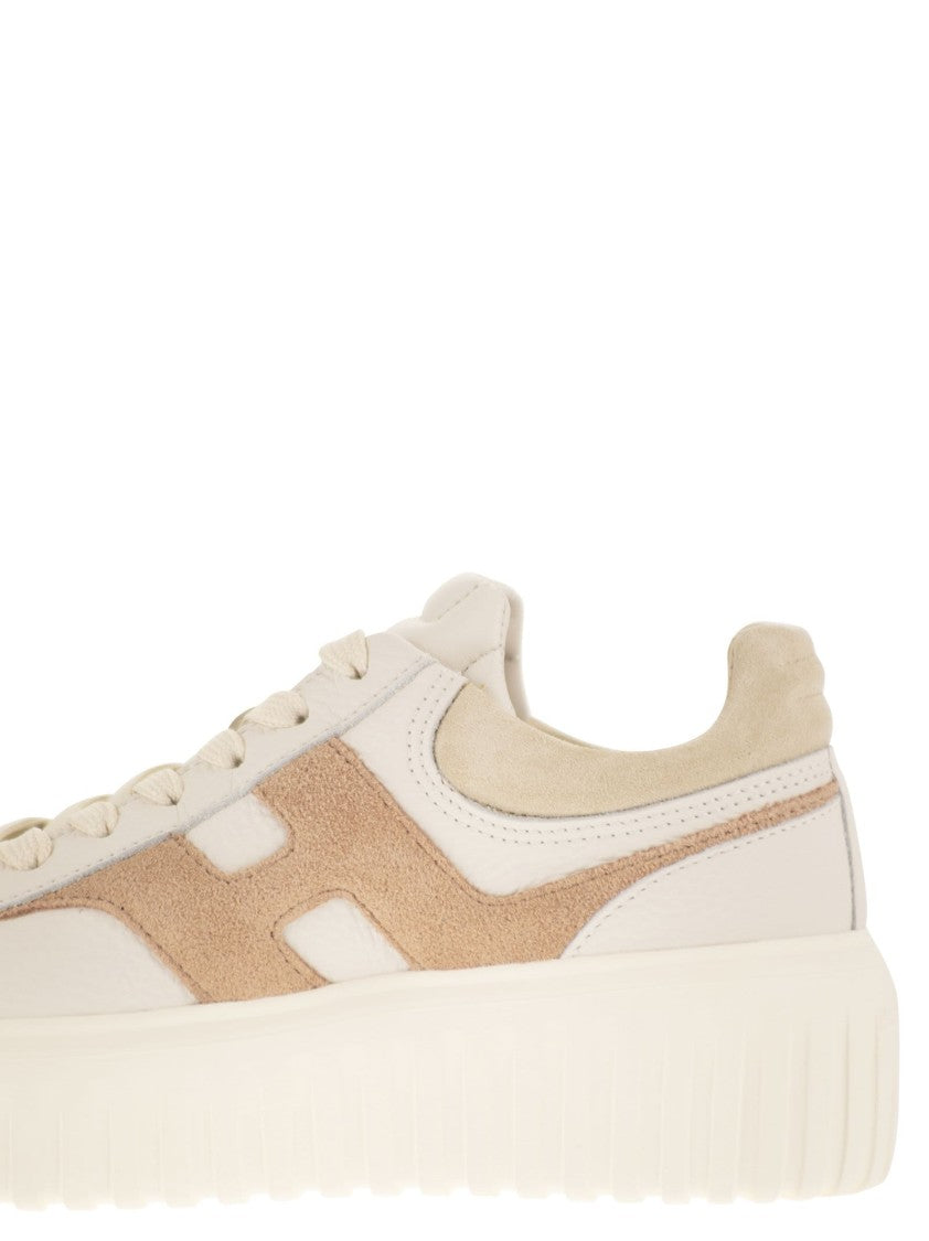 Hogan H-Stripes Leather And Suede Trainers With Extra-Light Sole