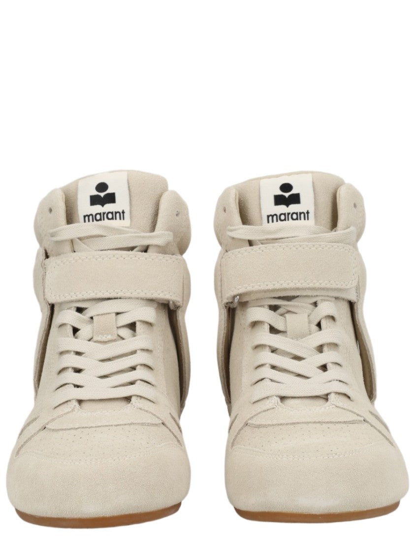 Isabel Marant Beige High-Top Ankle Support Suede Sneakers