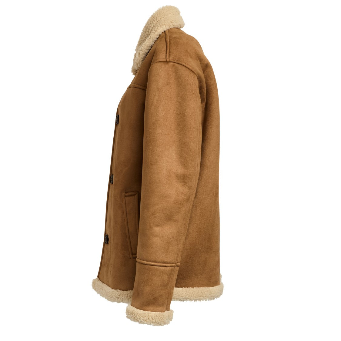 Mc2 Saint Barth Faux Shearling Jacket With Classic Button Closure And Front Pockets