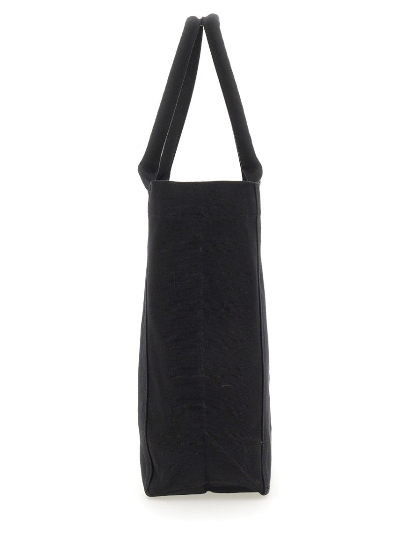 Isabel Marant Rectangular Black Cotton Tote Bag With Padded Handles