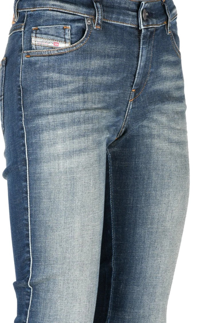 Diesel Blue Cotton Elastane Women's Straight Leg Jeans