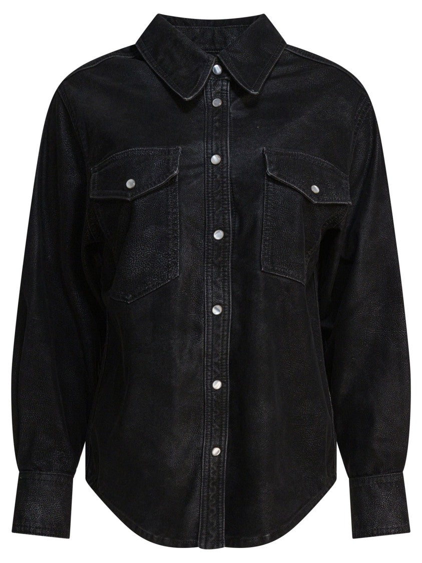 Isabel Marant Étoile Textured Black Button-Down Shirt