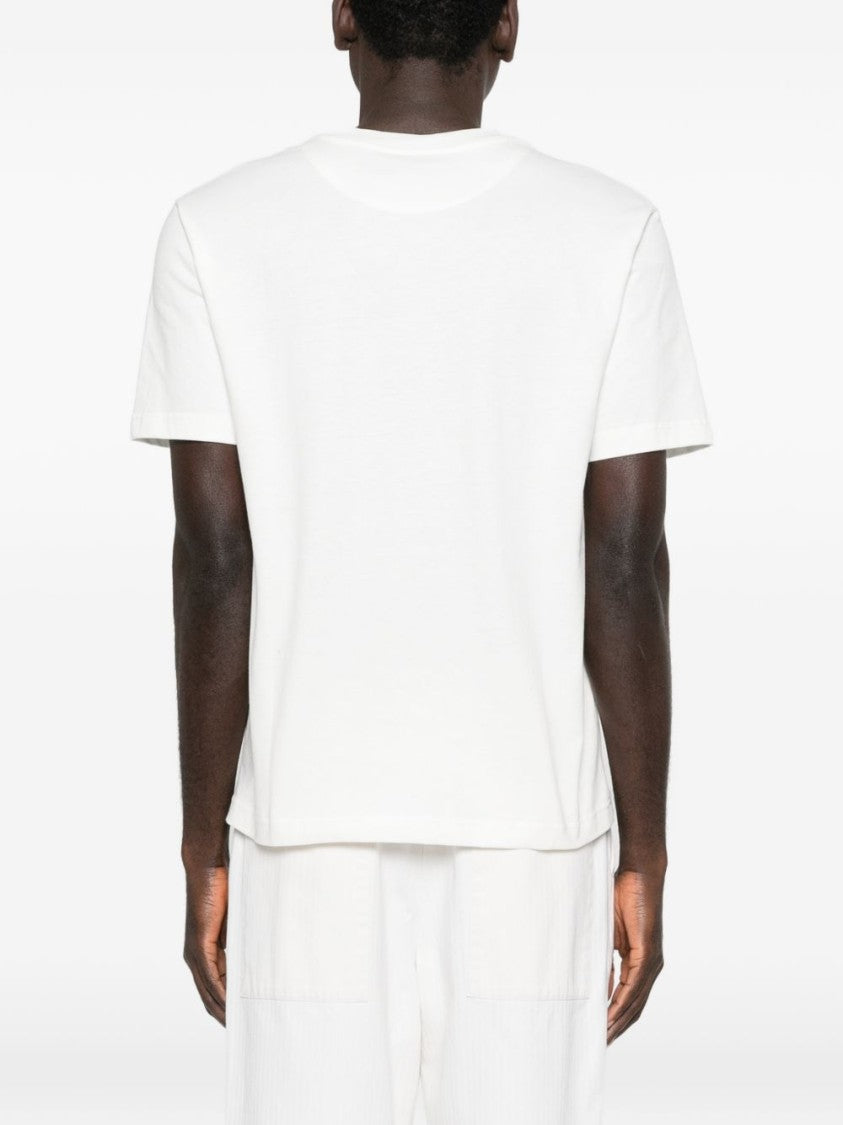 Etro Ribbed Crewneck T-Shirt With Tone-On-Tone Logo