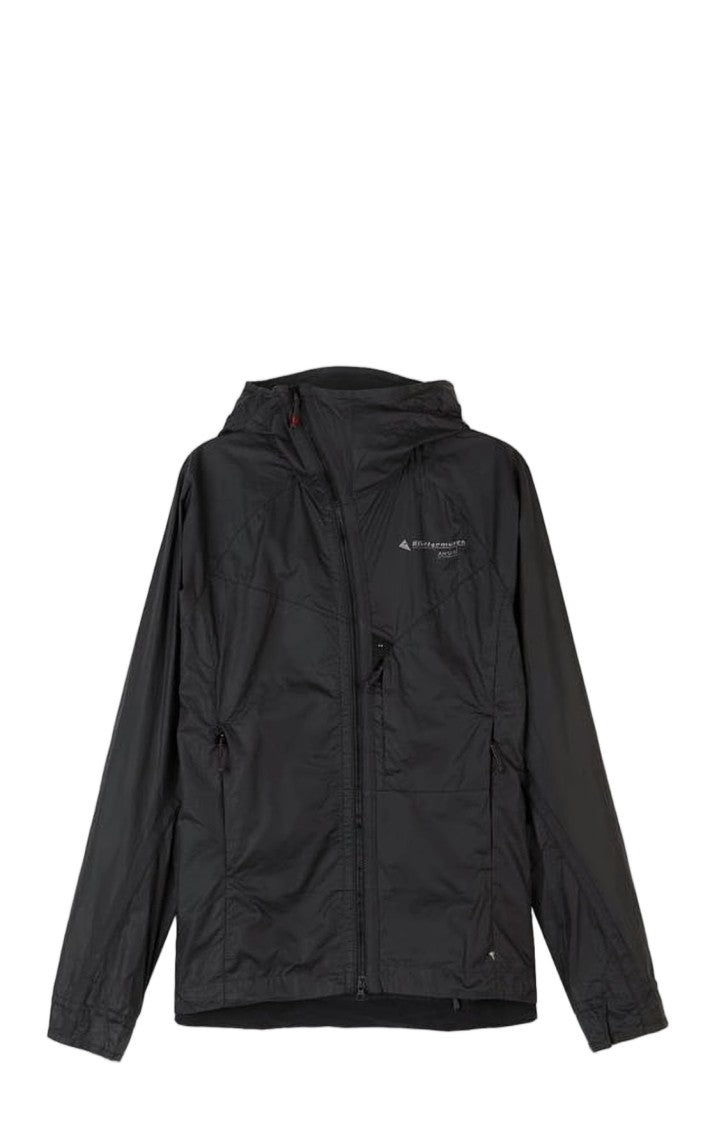 Klattermusen Minimalistic Black Cotton Jacket With Front Zipper Closure