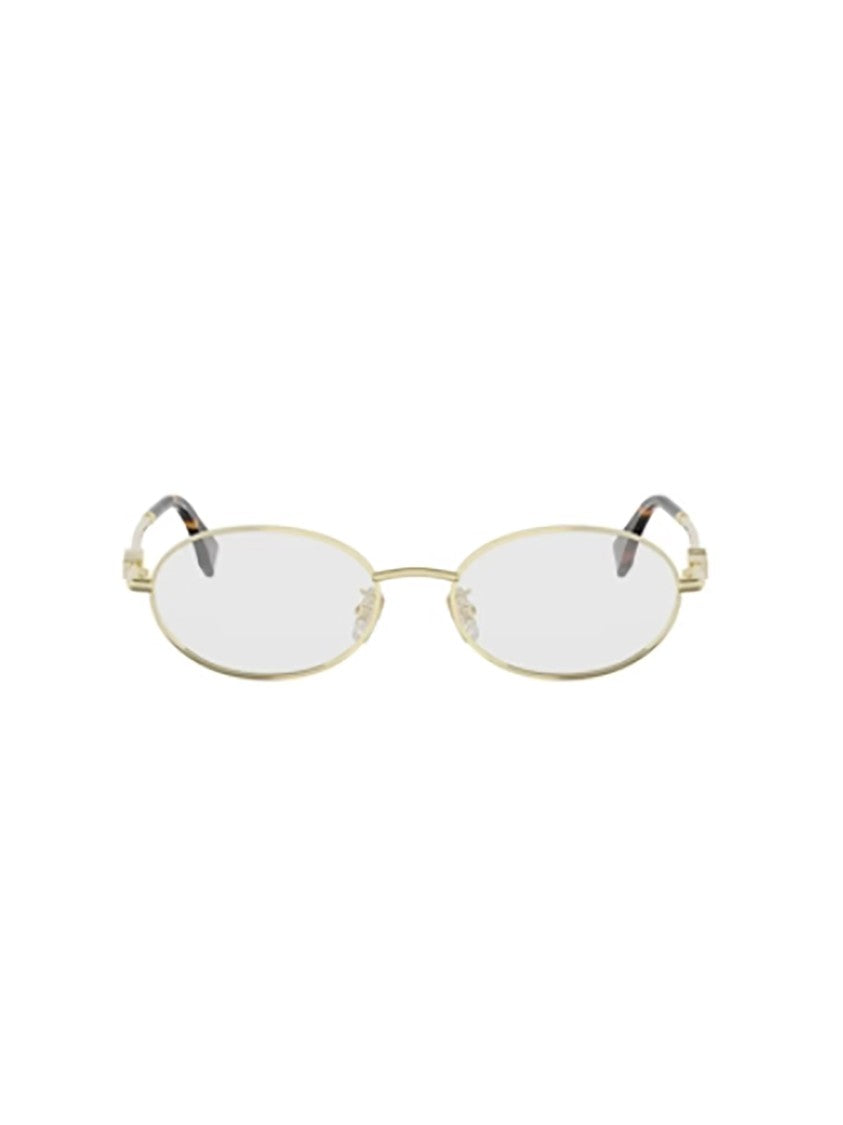 Fendi Gold Fe50140u Slim Oval Frames