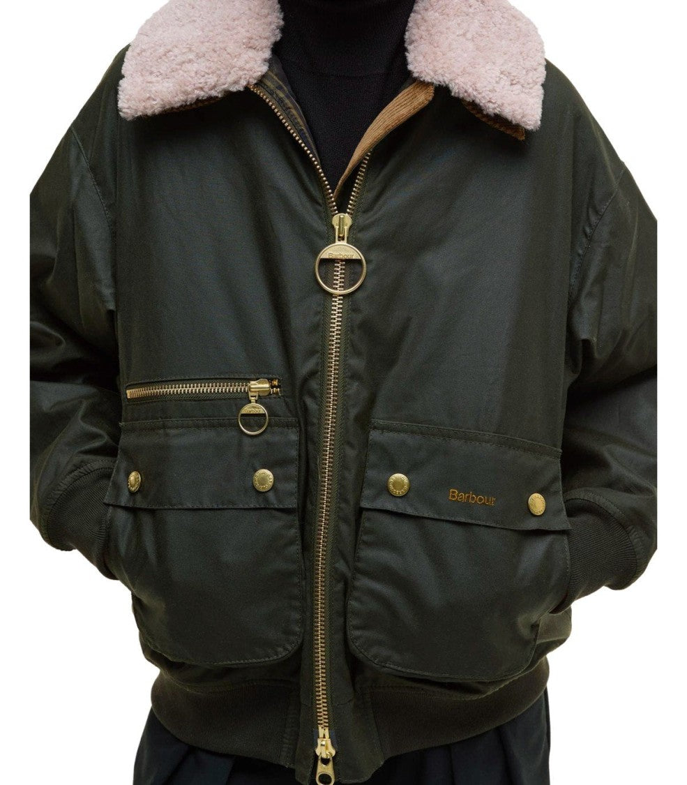 Barbour Maxine Wax Olive Green Jacket