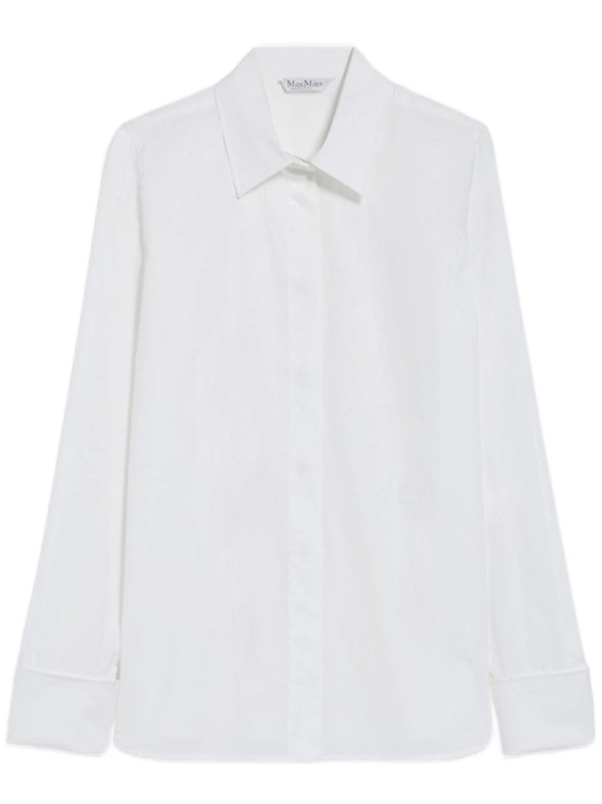 Max Mara White Knut Concealed Placket Button Shirt