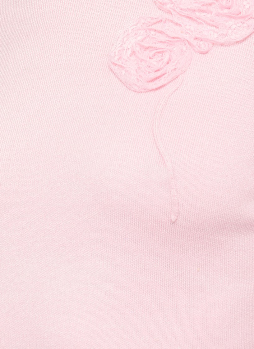 Self-Portrait Pink Flower Lace Sweater