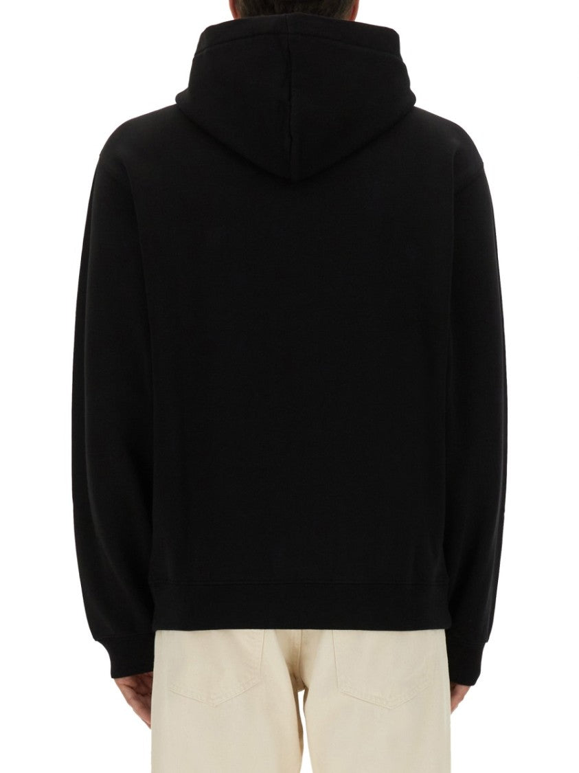 Jacquemus Relaxed Fit Black Hoodie With Drawstring