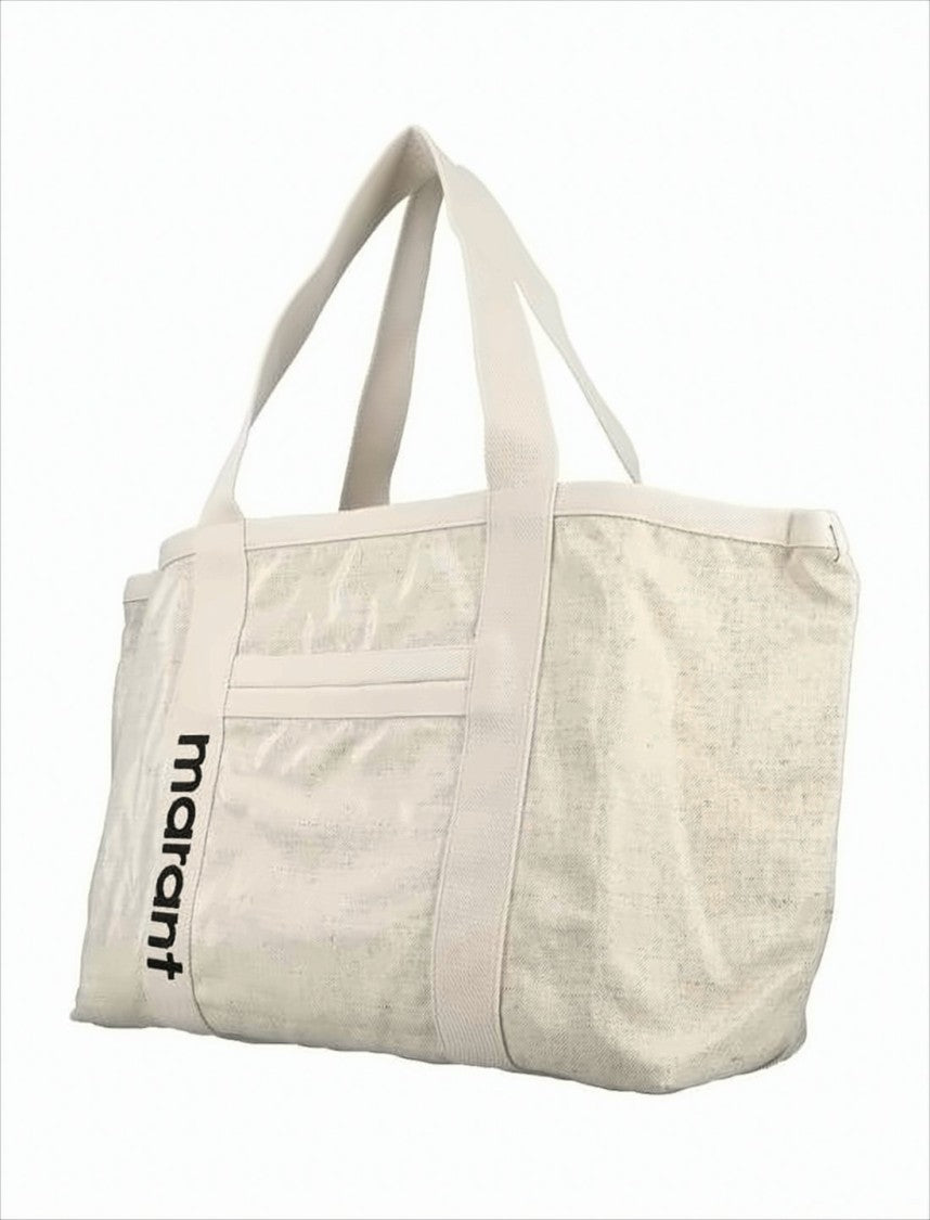 Isabel Marant Textured Linen-Cotton Shoulder Bag With Relaxed Silhouette