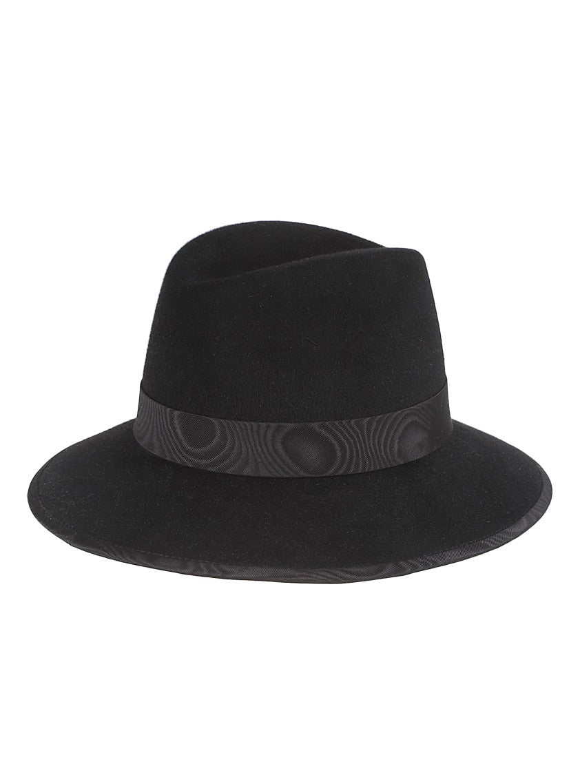 Valentino Garavani Vlogo Signature Wide-Brim Hat With Textured Ribbon And Antique Gold Emblem