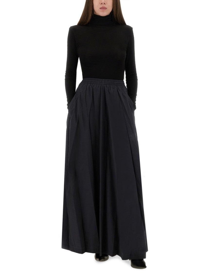Balenciaga Voluminous Black Maxi Skirt With Gathered Waistband