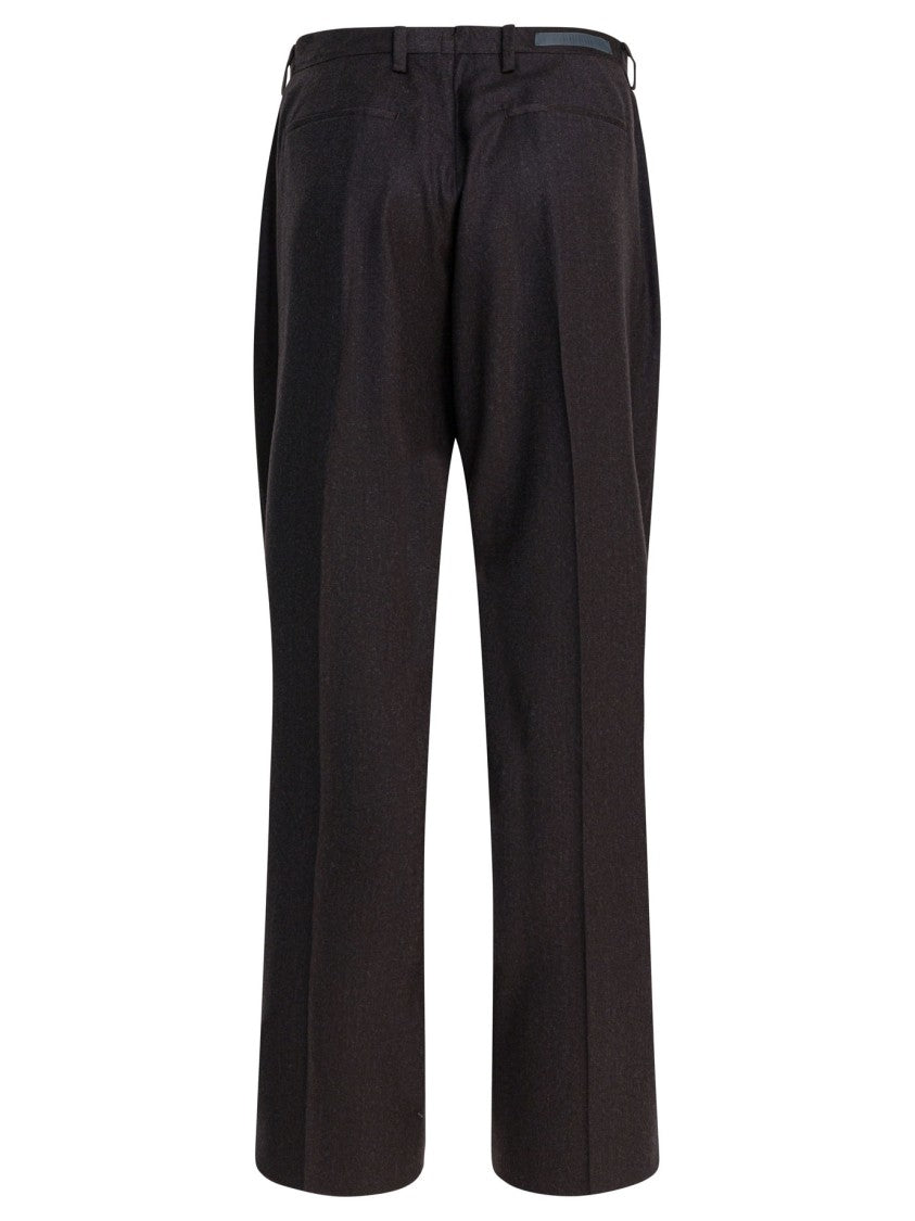 Briglia Rich Brown Virgin Wool And Cashmere Trousers