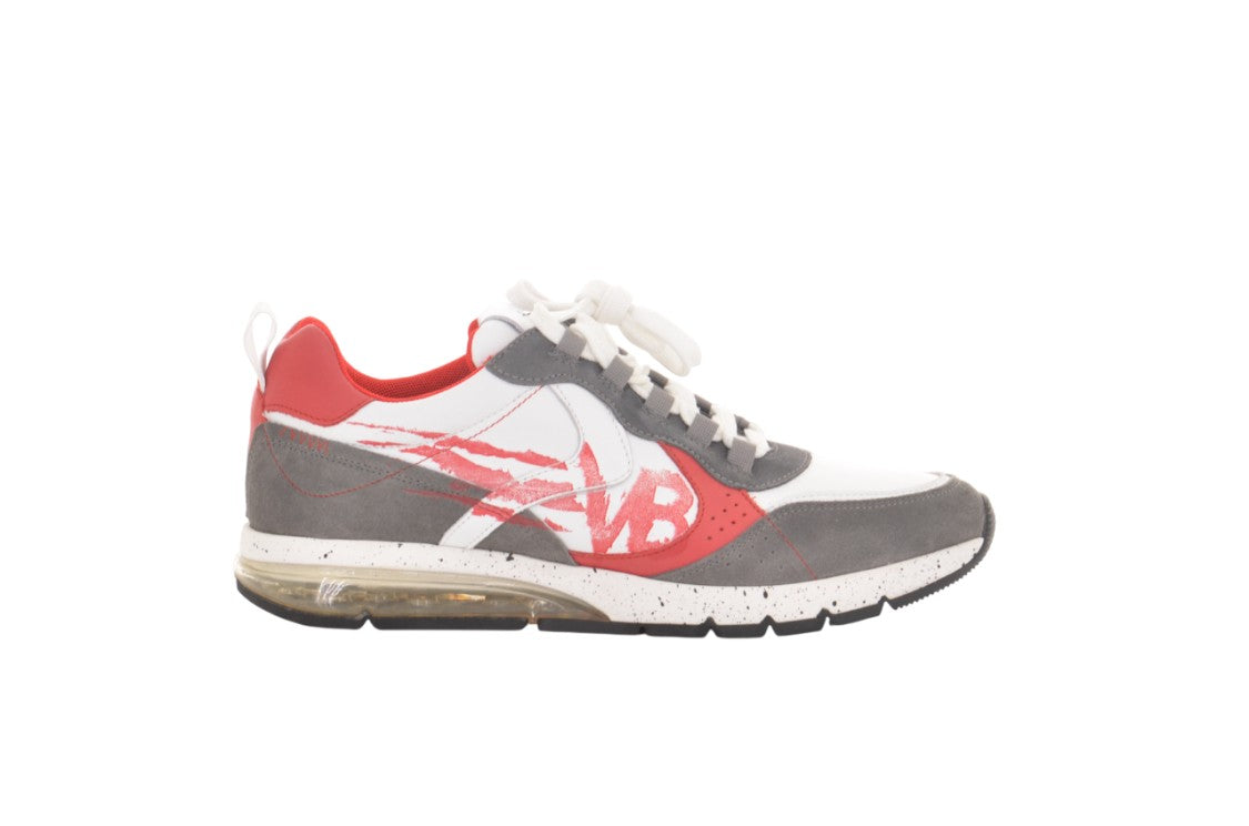Voile Blanche Grey Cotton Dynamic Panel Design Sneakers