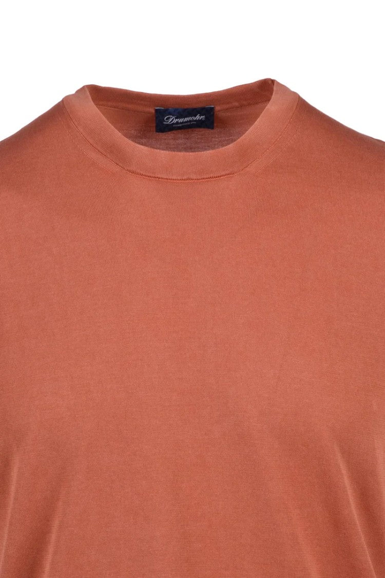 Drumohr Cotton Crewneck Top - Rust
