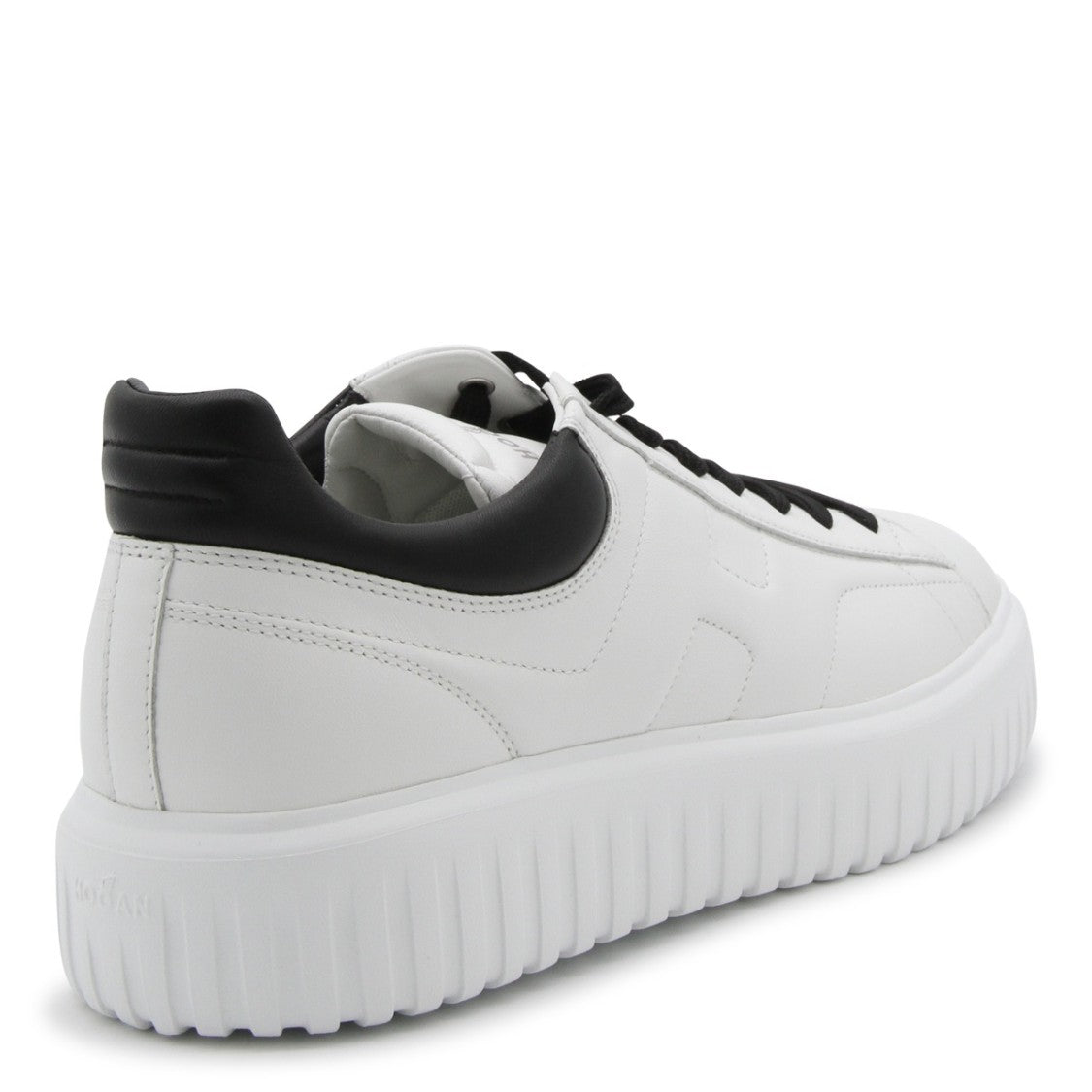 Hogan White And Black Leather Sneakers