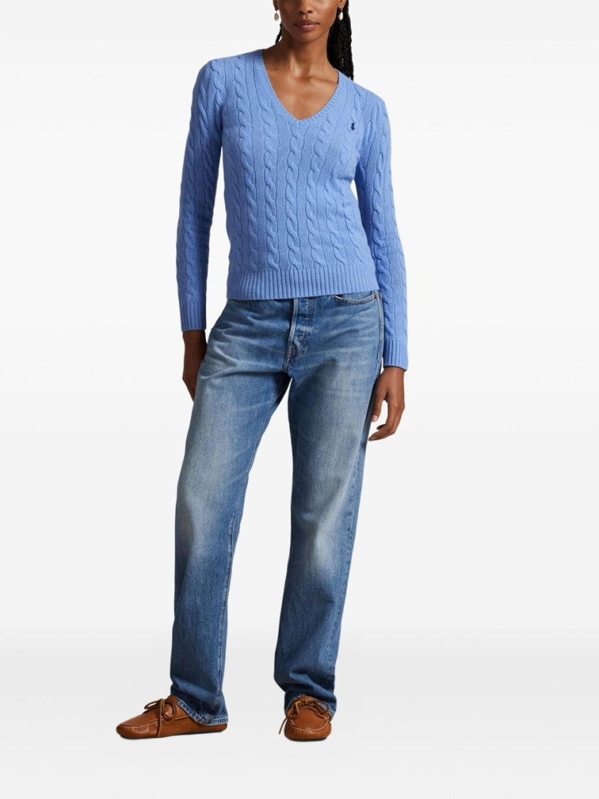 Polo Ralph Lauren Textured Cable Knit V-Neck Sweater