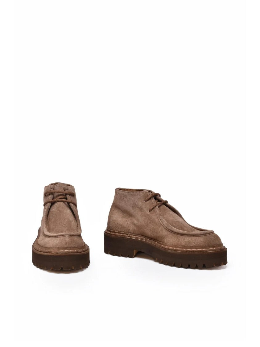 Officine Creative Turquoise Suede Lace-Up Ankle Boots
