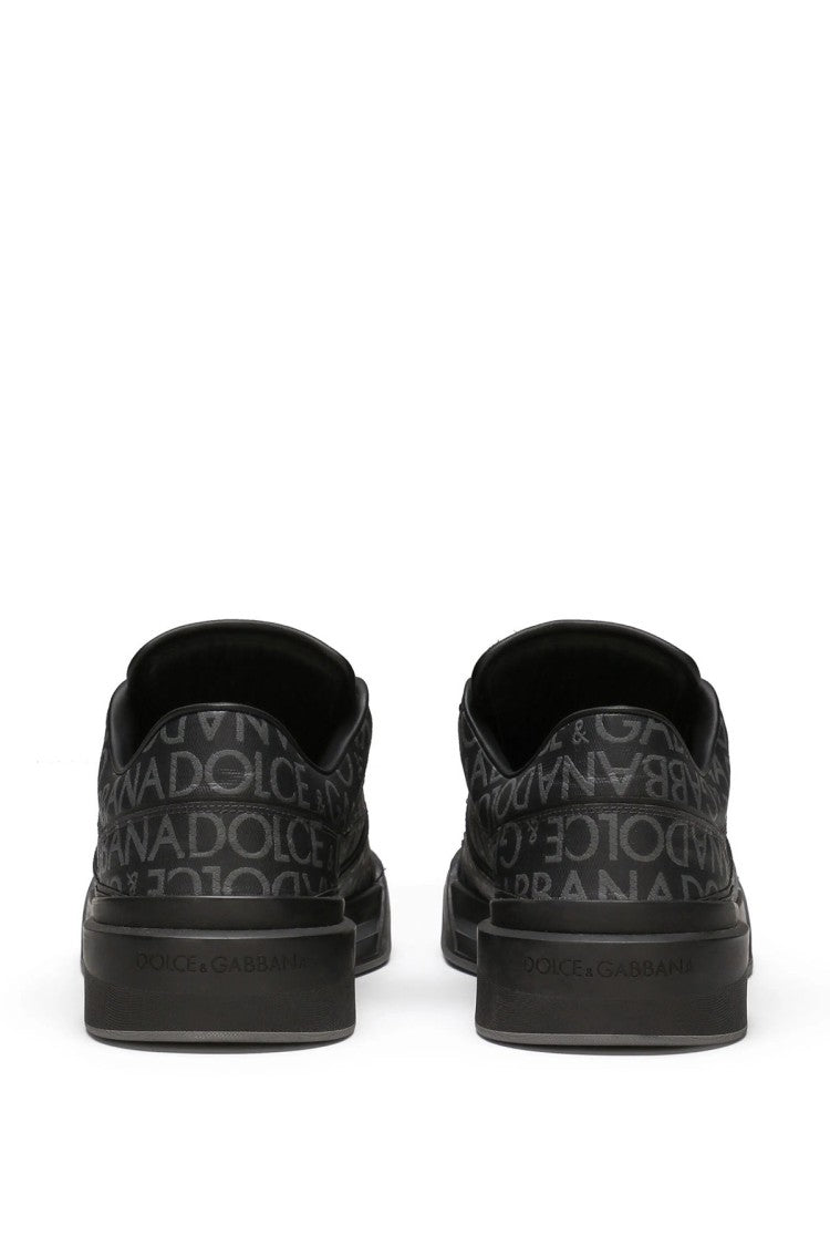 Dolce & Gabbana Black Leather Low-Top Sneakers