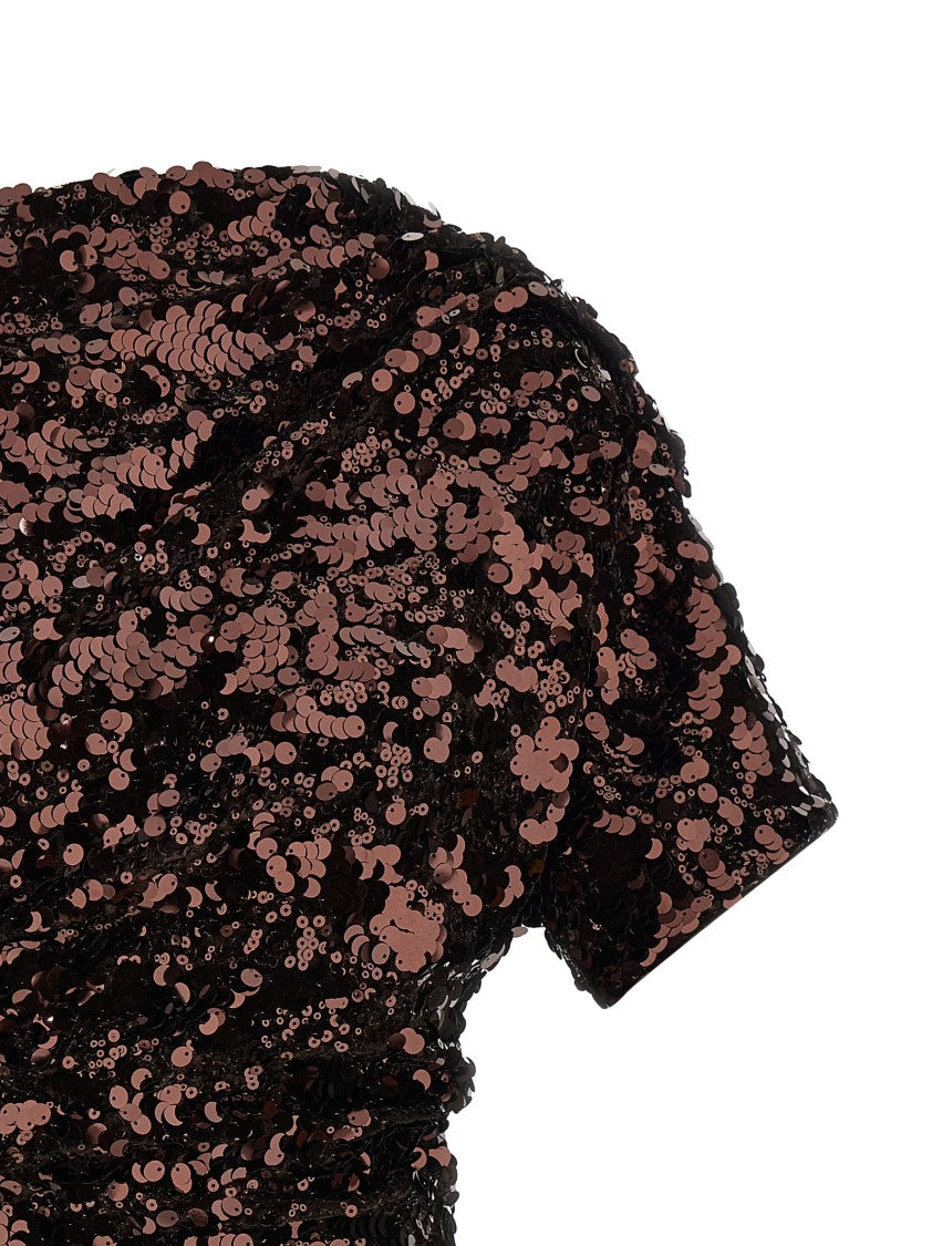 Ganni 'Brown Sequins Mini' Dress