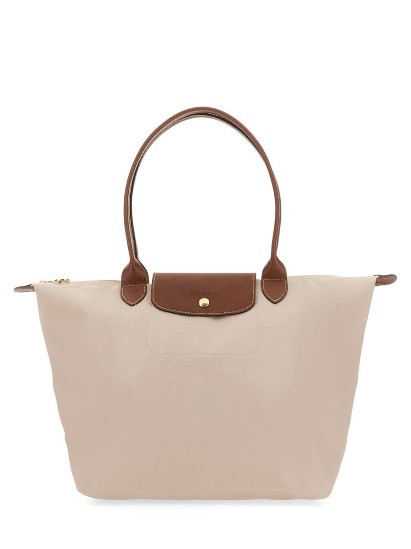 Longchamp Large Tote Bag With Smooth Surface And Zip Closure