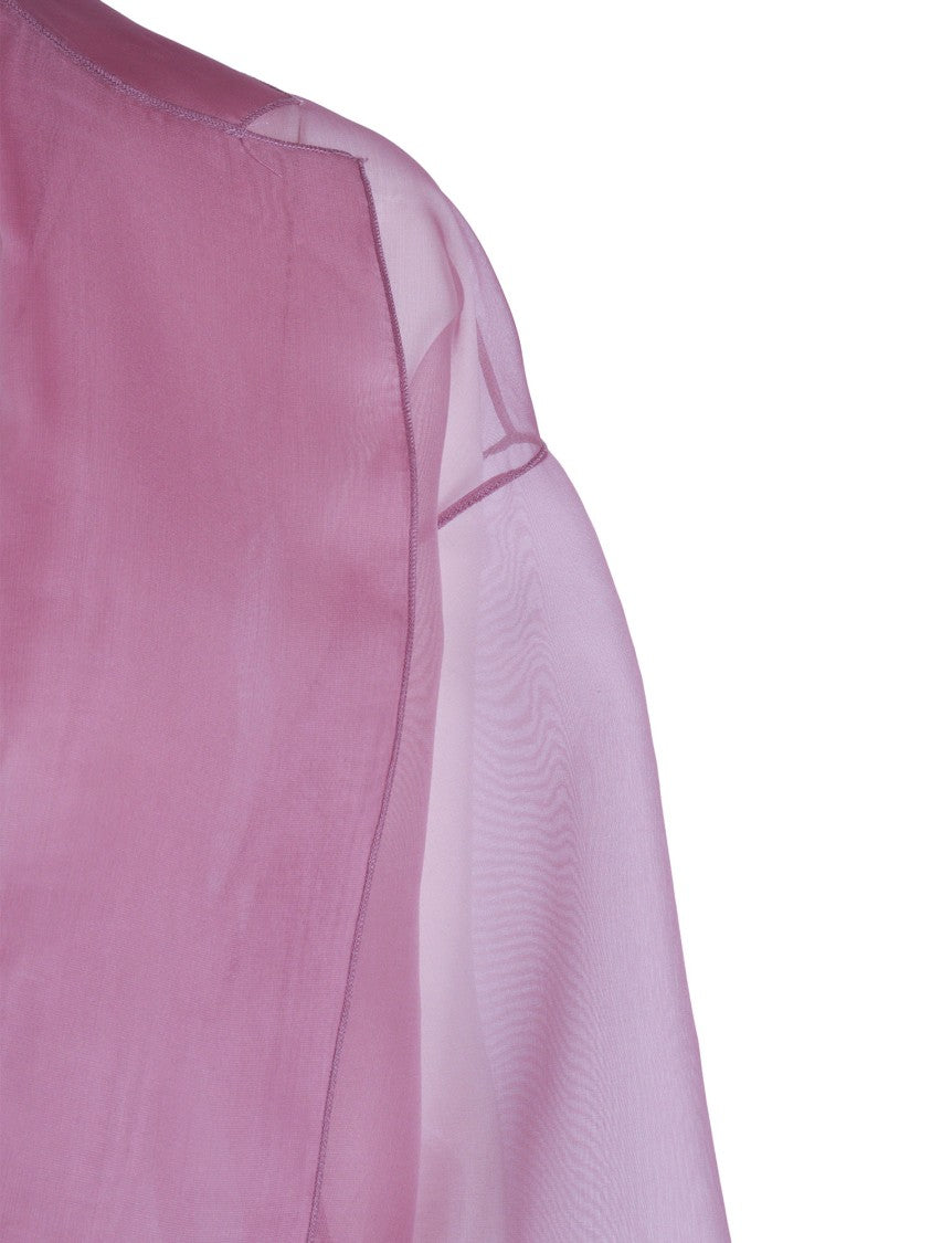 Antonelli Firenze Translucent Silk Solid Lapel Jacket