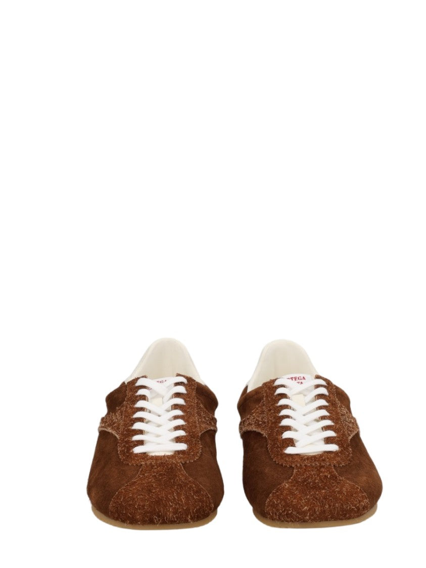 Bottega Veneta Brown Rich Suede Low-Top Sneakers