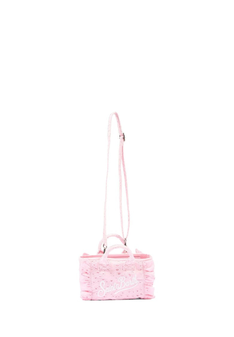 Mc2 Saint Barth Delicate Eyelet Handbag With Ruffled Edges