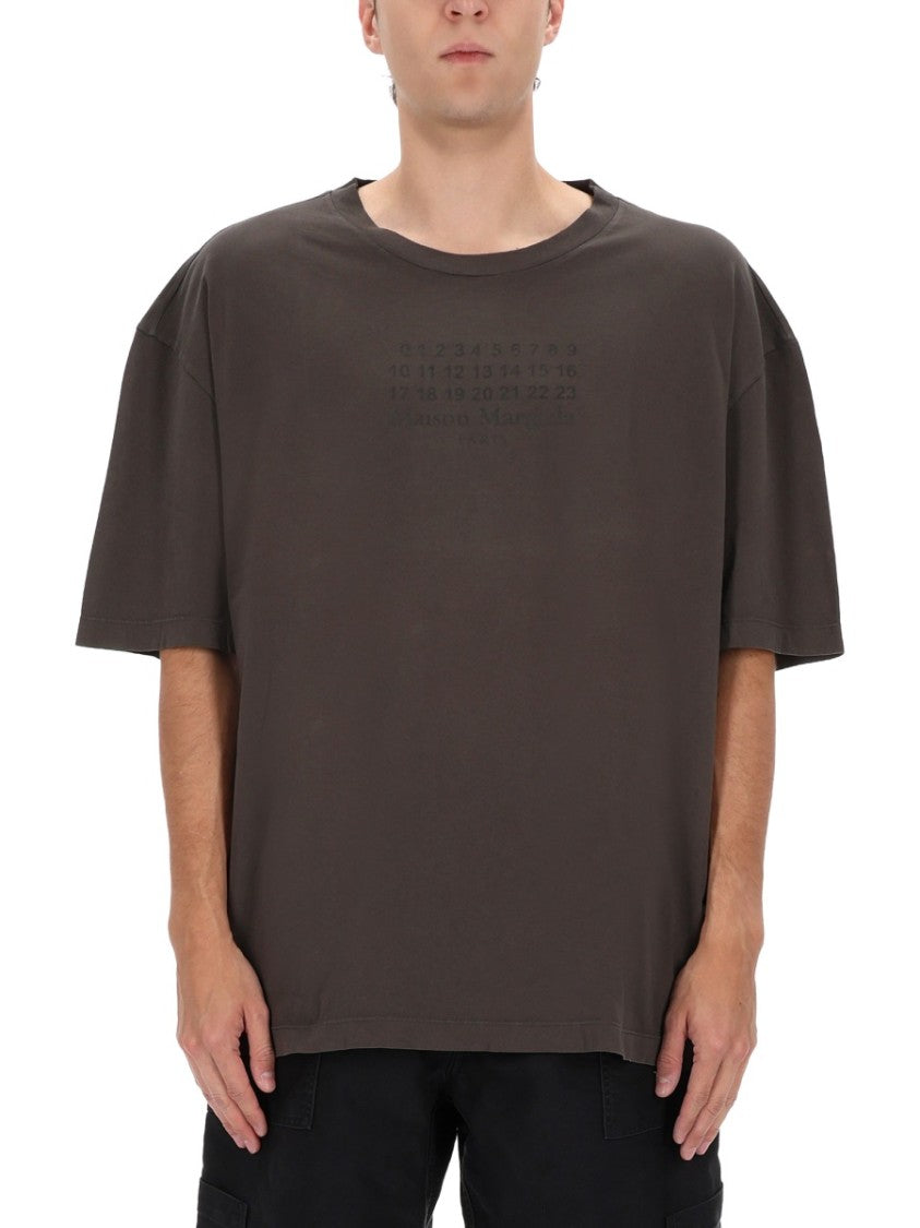 Maison Margiela Loose Fit Chest Logo Cotton T-Shirt