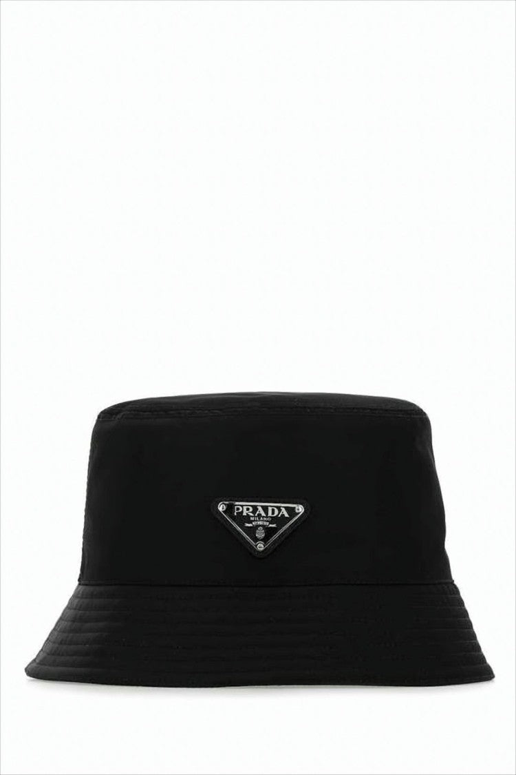 Prada Minimalist Black Nylon Bucket Hat