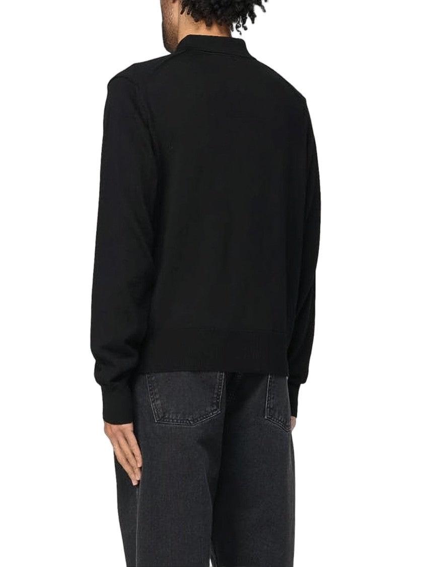 Ami Paris Classic Button-Up Merino Wool Cardigan With Emblem
