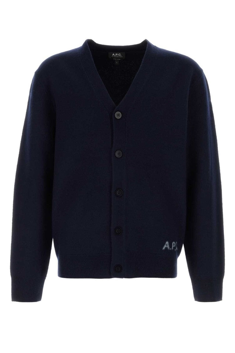 A.P.C. Navy Blue Wool Cardigan