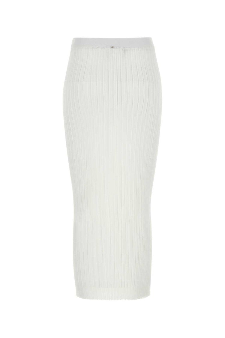 Sportmax White Organza Album1234 Skirt