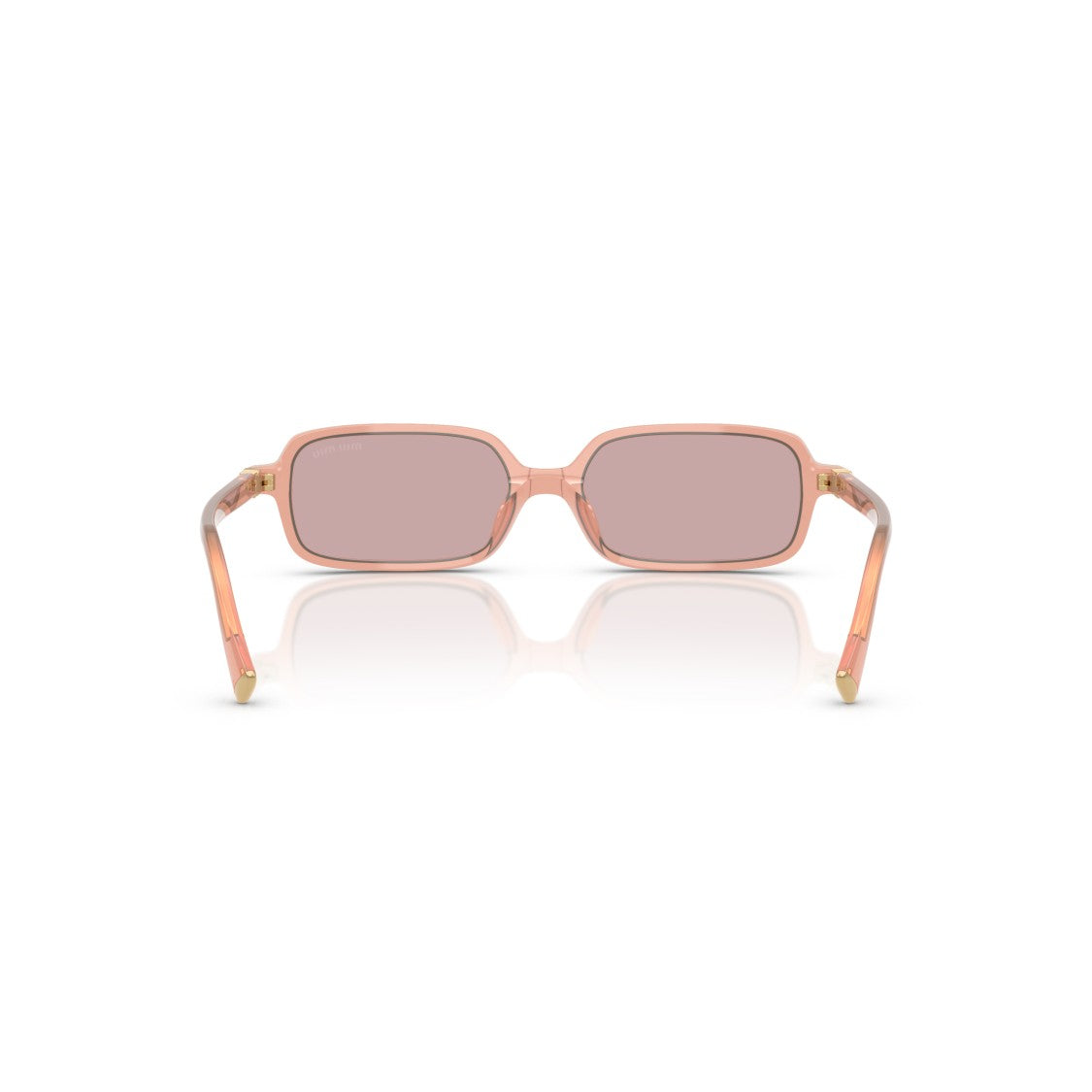 Miu Miu 0Mu 11Zs Translucent Peach Rectangular Sunglasses
