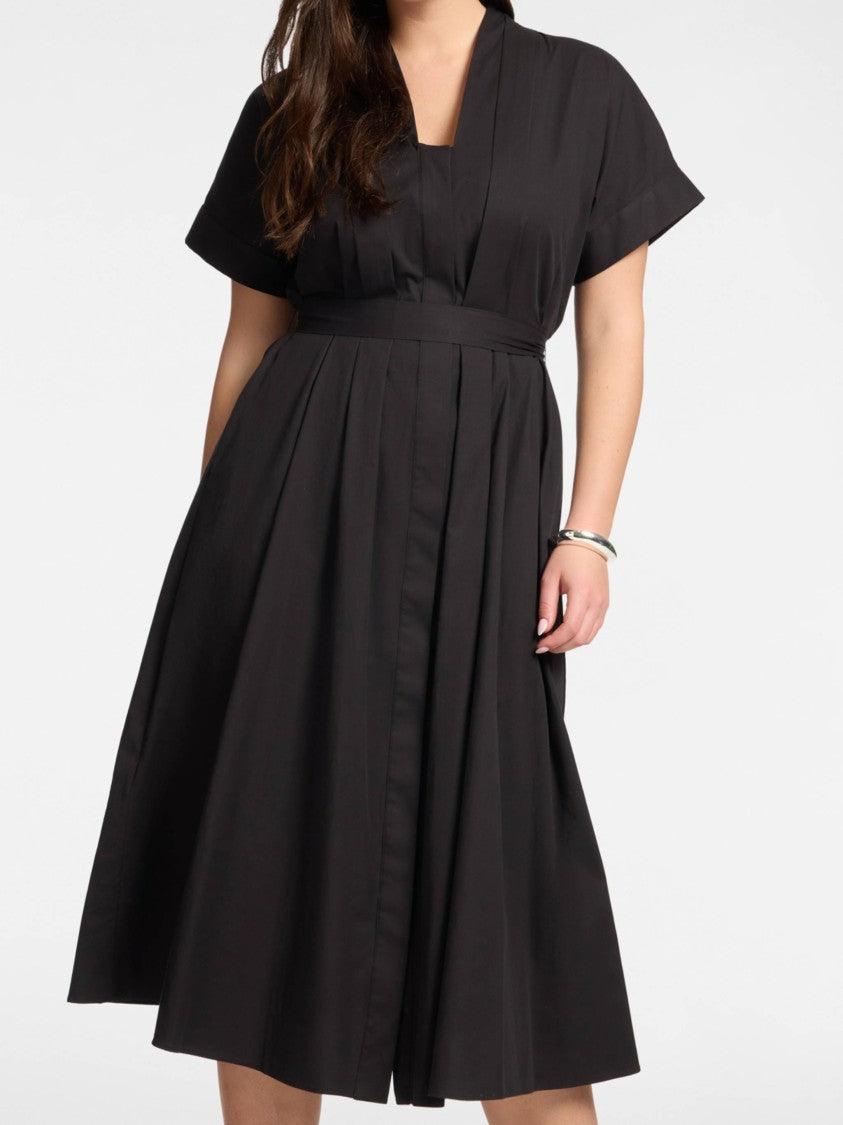 Elena Miro` Knee-Length Black A-Line Wrap Dress