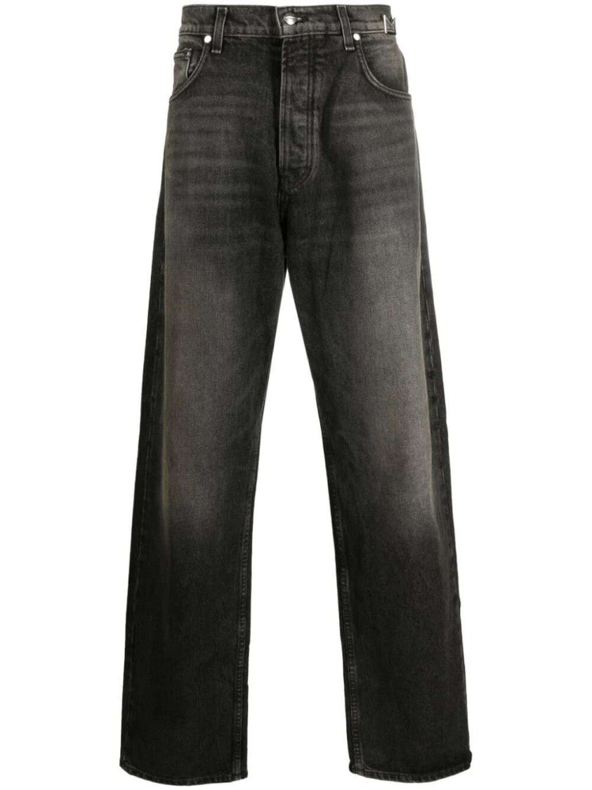 Rhude Mid-Rise Wide-Leg Black Denim Jeans