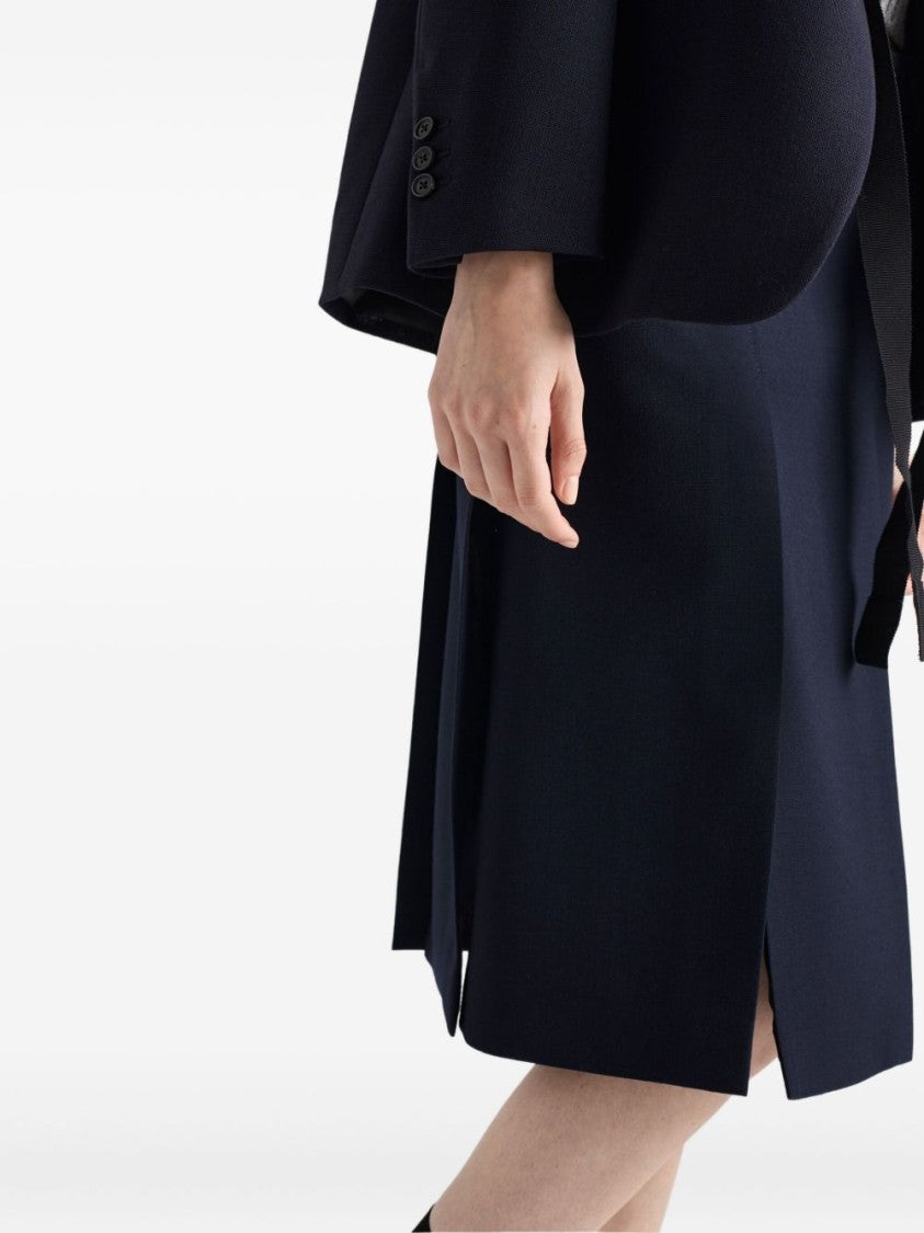 Prada Tailored Black Midi Skirt