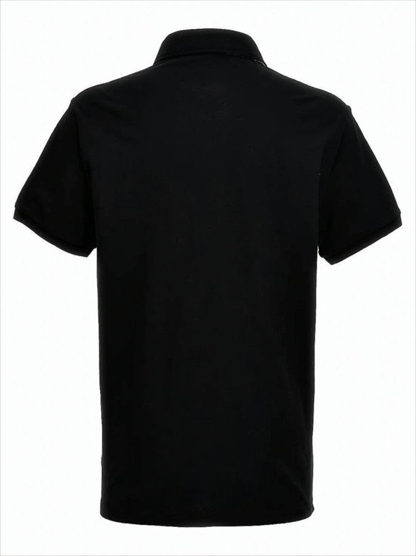 Etro Short-Sleeve Black Polo Shirt With Embroidered Logo