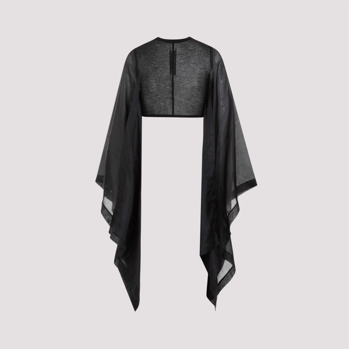 Rick Owens Flag Crop Habotai Black Cotton Silk Top