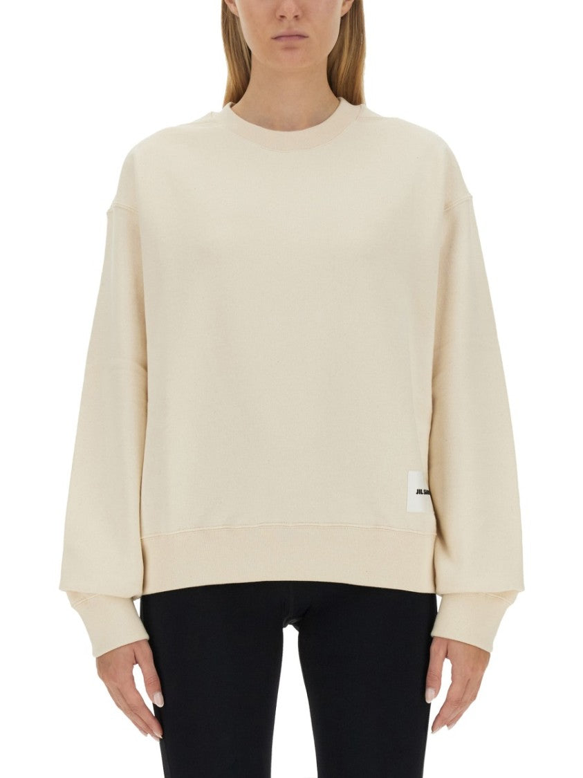 Jil Sander Oversized Cotton Sweatshirt With Subtle Logo Patch