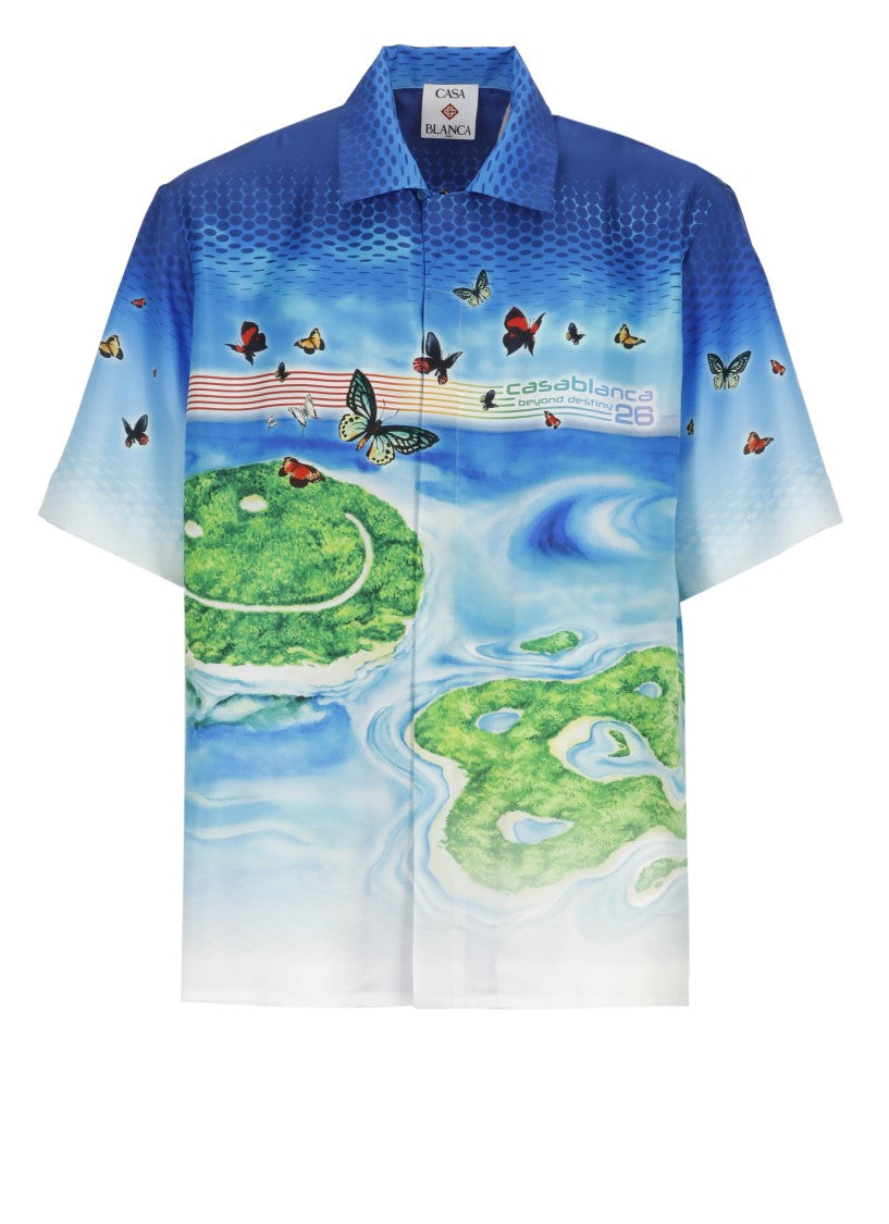 Casablanca Blue Beyond Destiny Silk Shirt