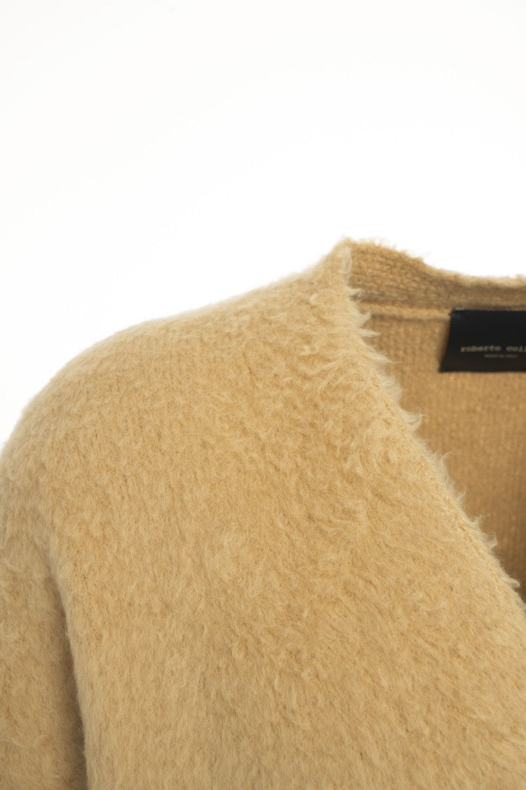 Roberto Collina Beige Textured Knit Cardigan