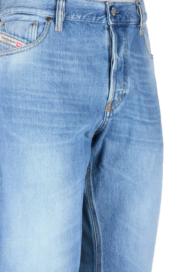 Diesel Light Blue Cotton Men's Slim Straight Jeans